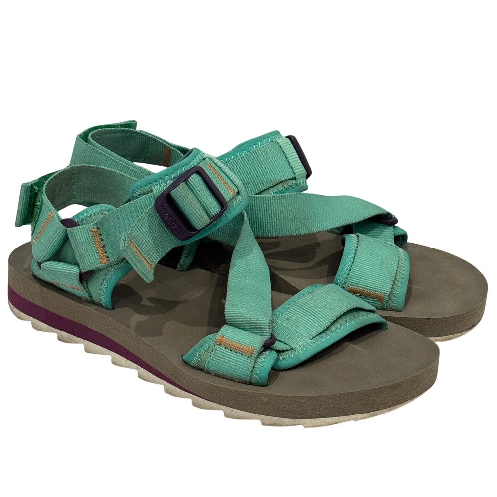 Merrell Alpine Strap Sandals Womens 9 Teal Purple Adjustable Webbing J003564